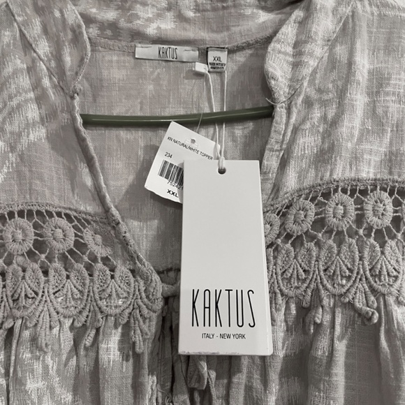 NWT Kaktus Bohemian Style Duster made in Italy Embroidered Trim SZ XXL - Picture 6 of 6